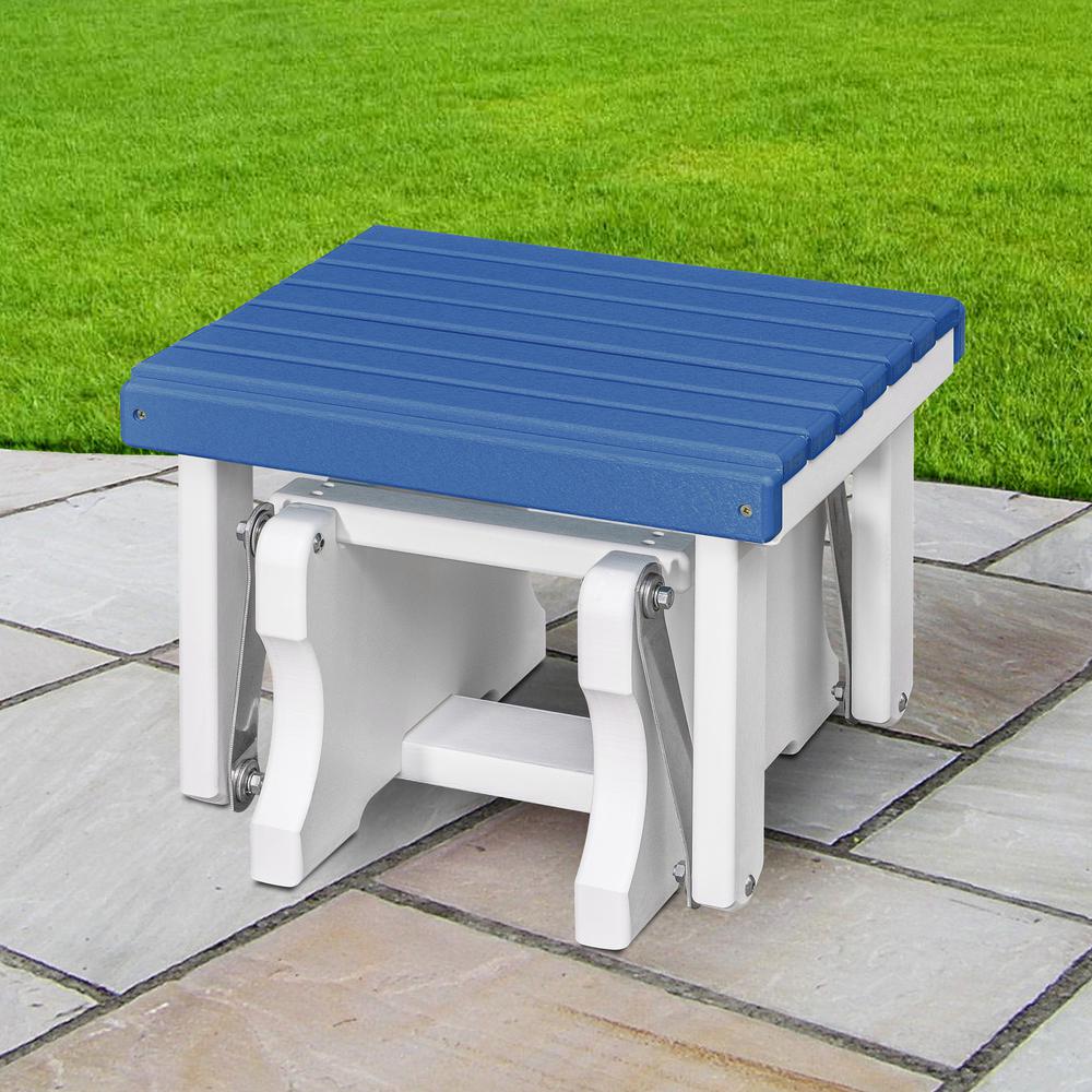 Gliding Ottoman in Blue and White. Picture 2