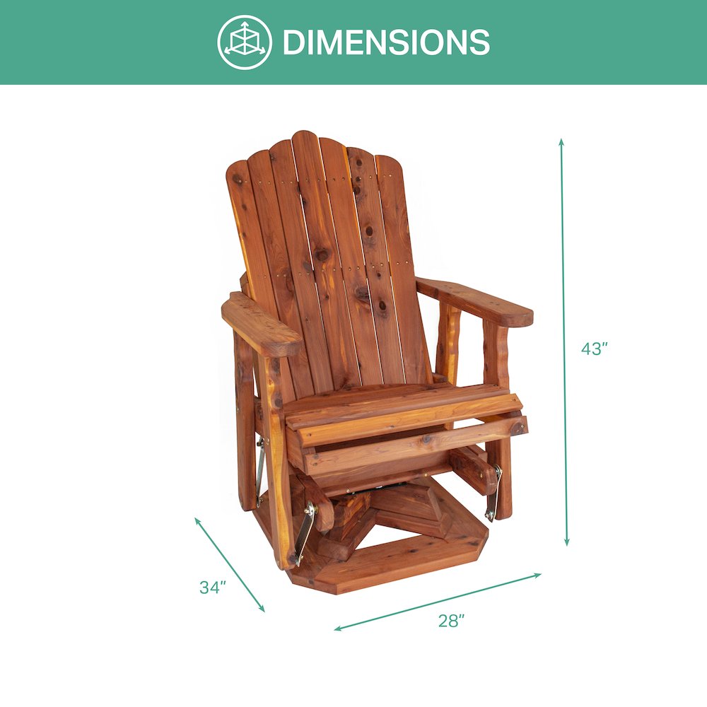 Cedar Adirondack Swivel Glider. Picture 4