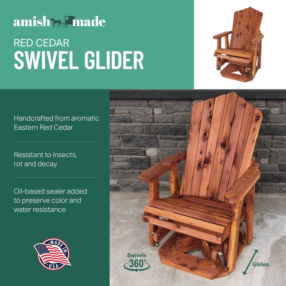 Cedar Adirondack Swivel Glider. Picture 5