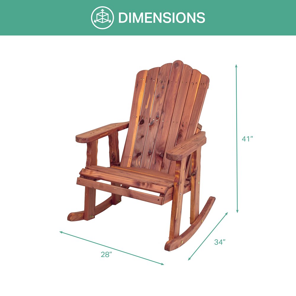 Cedar Adirondack Rocking Chair. Picture 3