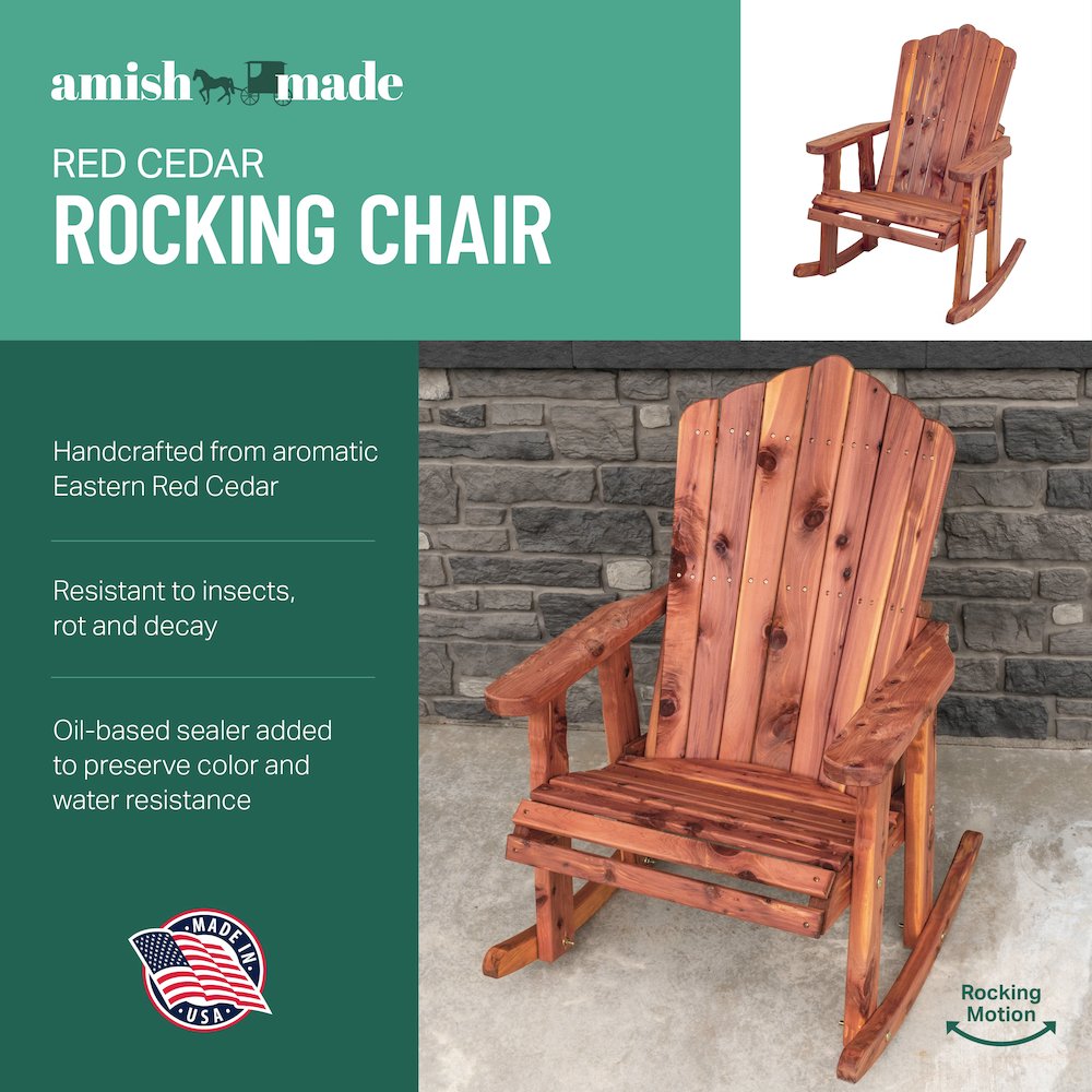 Cedar Adirondack Rocking Chair. Picture 6