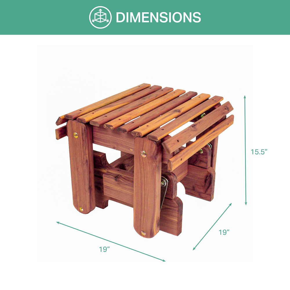 Cedar Gliding Ottoman. Picture 4