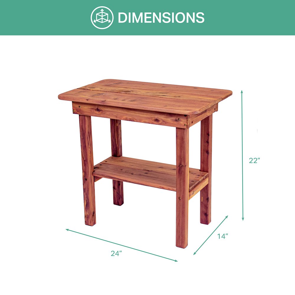 Cedar Rectangle Side Table. Picture 3