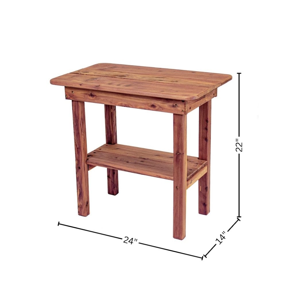 Rectangular Side Table, Outdoor Accent, Brown Wood Design. Picture 6