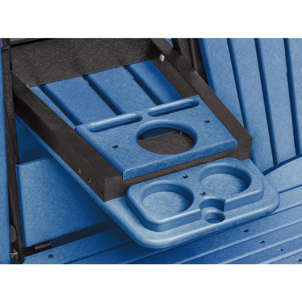 Two Seat Fan Back Glider with Drop Down Table/Cup Holder in Blue. Picture 5