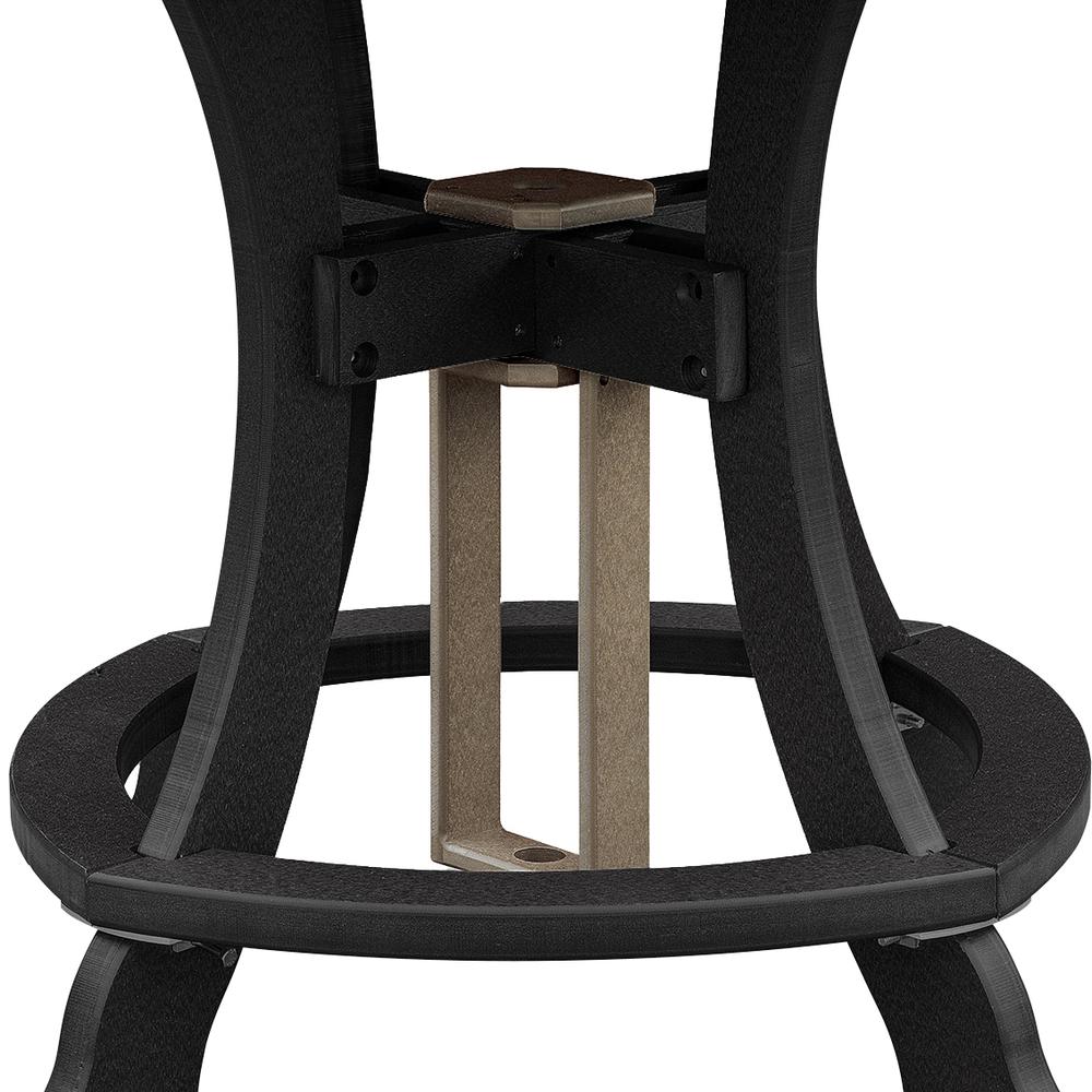 OS Home and Office Model 44R-C-WWBK Counter Height Round Table in Weatherwood with Black Base. Picture 2