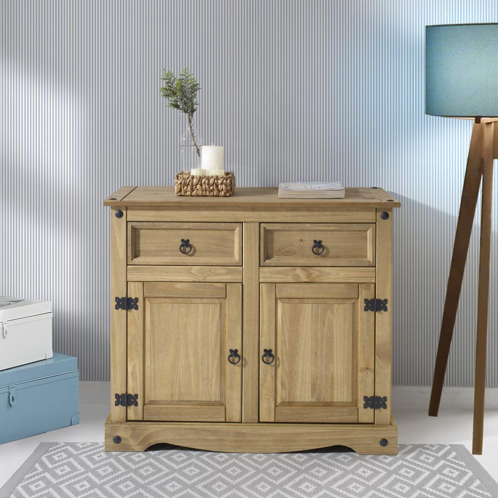 Model COR915 Cottage Series Wood Buffet Sideboard in Corona Brown. Picture 7