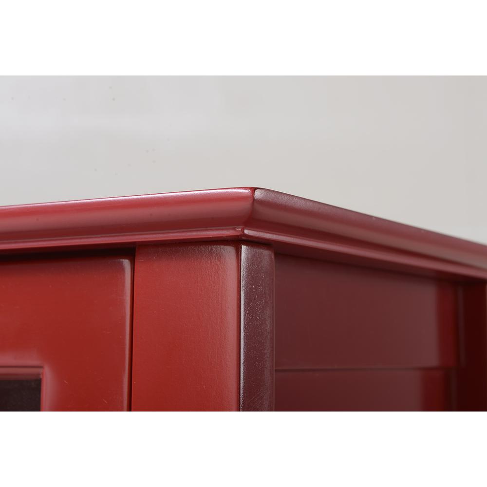 Red Glass Door Accent and Display Cabinet. Picture 5
