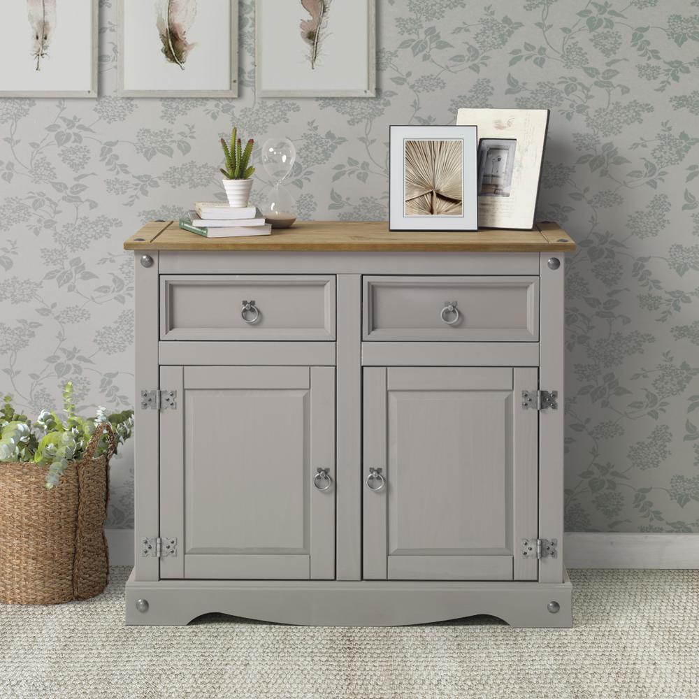 Model COG915 Cottage Series Wood Buffet Sideboard in Corona Gray. Picture 7