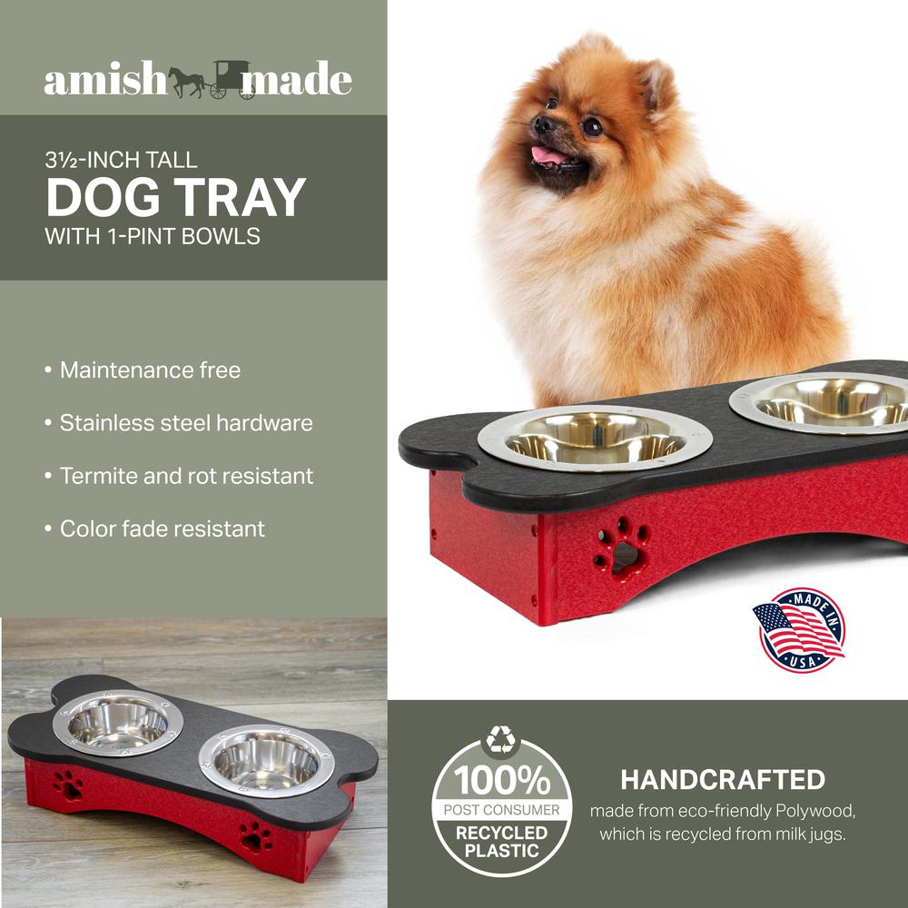 High Double Water and Food Bowl Made of High Density Poly Resin for Smaller Dogs. Picture 3