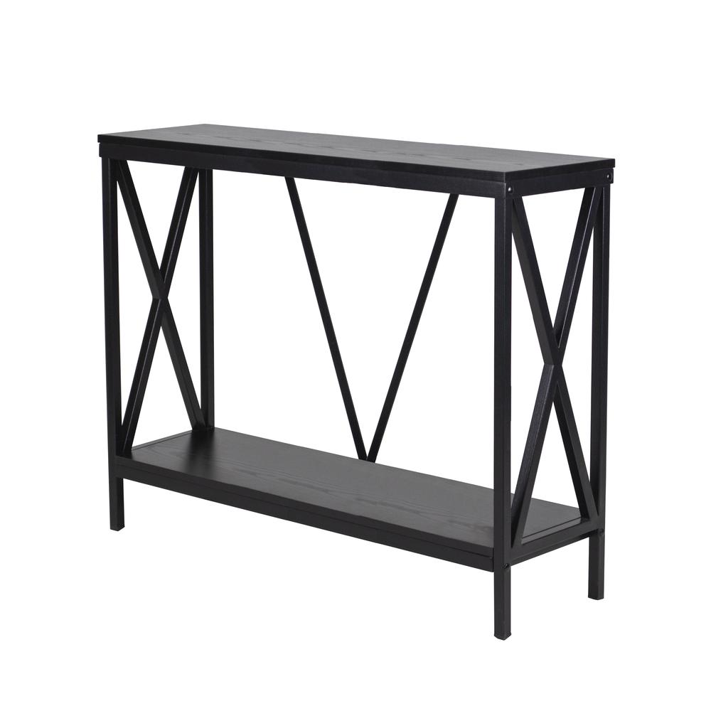 40/55 Gallon Steel X-Frame Aquarium Stand, with lower shelf, Black. Picture 1