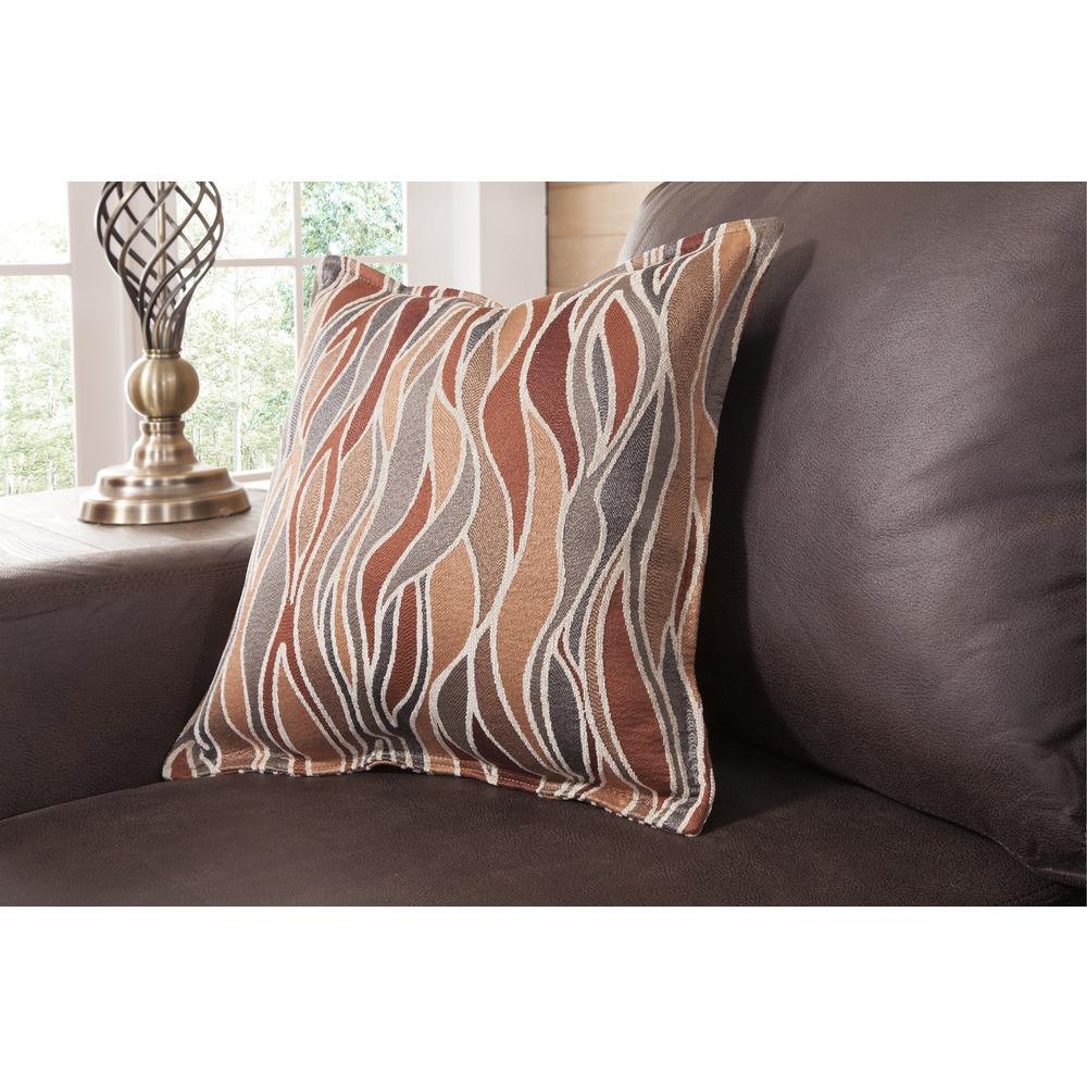 American Furniture Classics Loveseat with Two Accent Pillows, Brown. Picture 8
