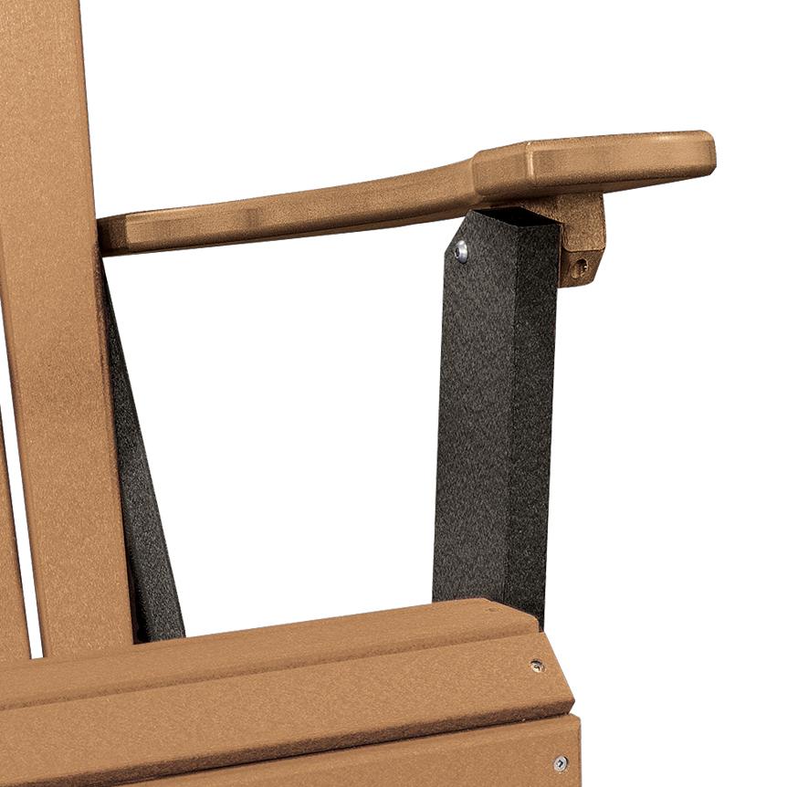 OS Home and Office Model 519CBK Fan Back Folding Adirondack Chair in Cedar with a Black Base, Made in the USA. Picture 3