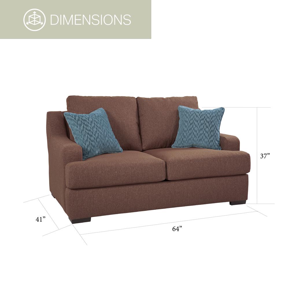 American Furniture Classics Model 8-020-A65V2 Earthtone Cinnamon Sloped Track Arm Loveseat. Picture 5