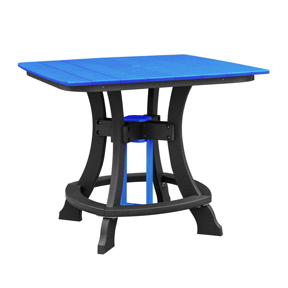 OS Home and Office Model CS130BBK-K Five Piece Square Counter Height Dining Set in Blue on a Black Base. Picture 7