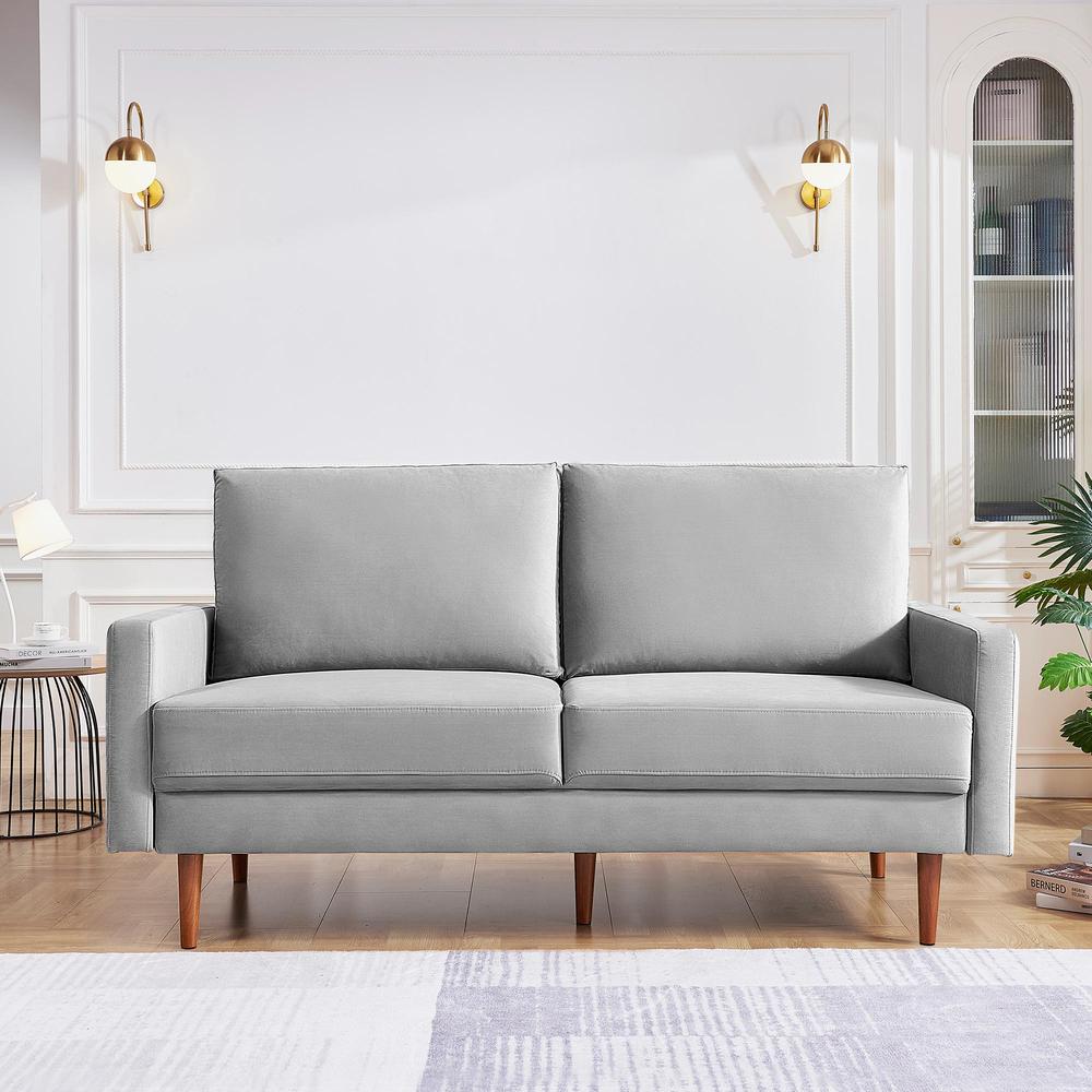 69 Inch Wide Upholstered Two Cushion Sofa with Square Arms. Picture 10