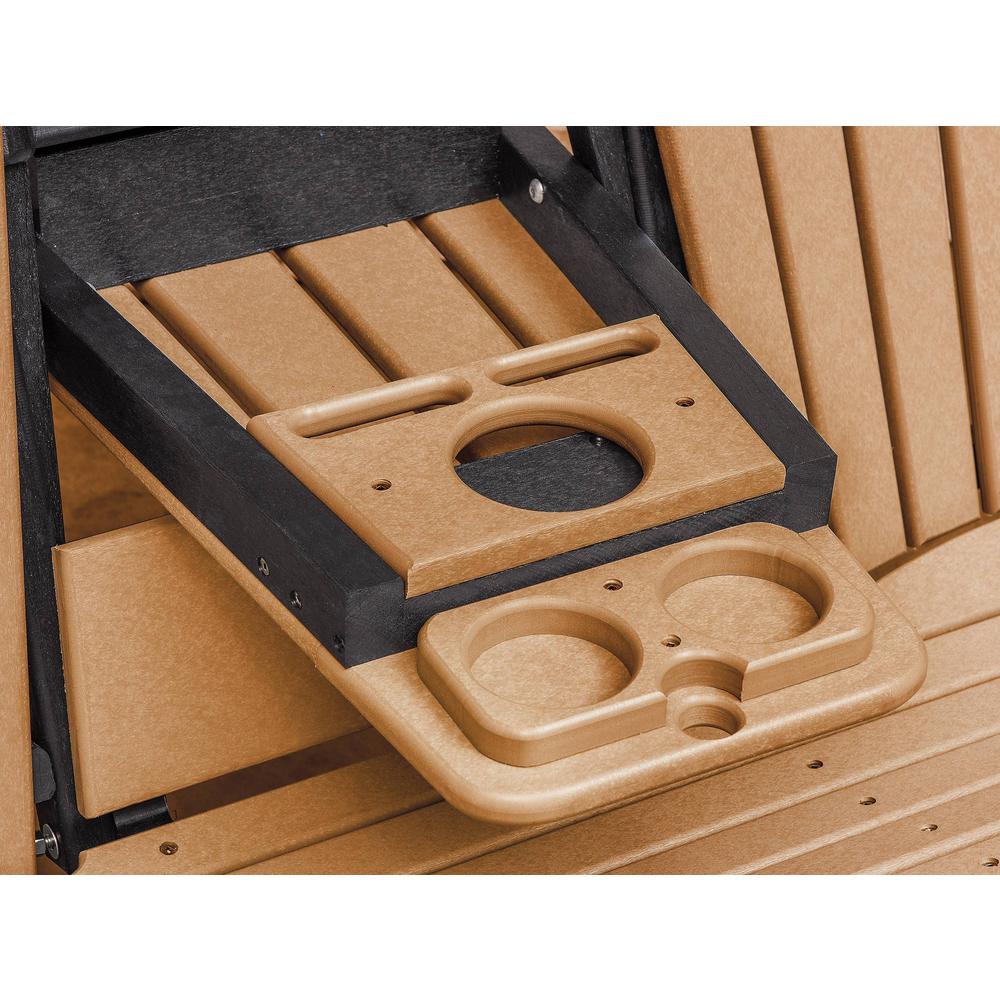 Two Seat Fan Back Glider with Drop Down Table/Cup Holder in Cedar. Picture 5