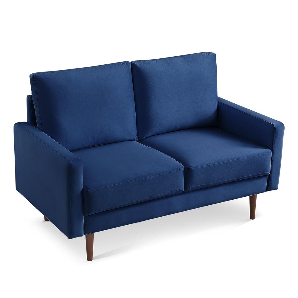 57 Inch Wide Upholstered Two Cushion Loveseat with Square Arms. Picture 7