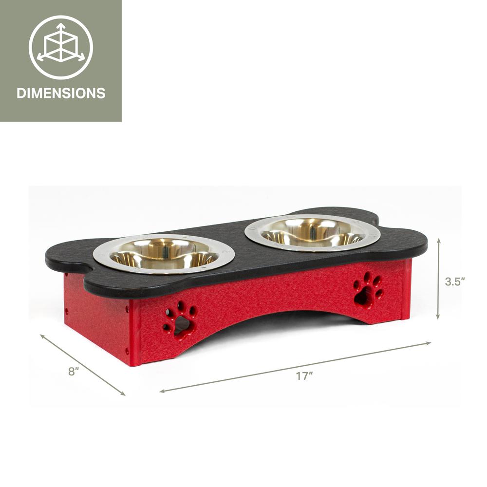 High Double Water and Food Bowl Made of High Density Poly Resin for Smaller Dogs. Picture 2