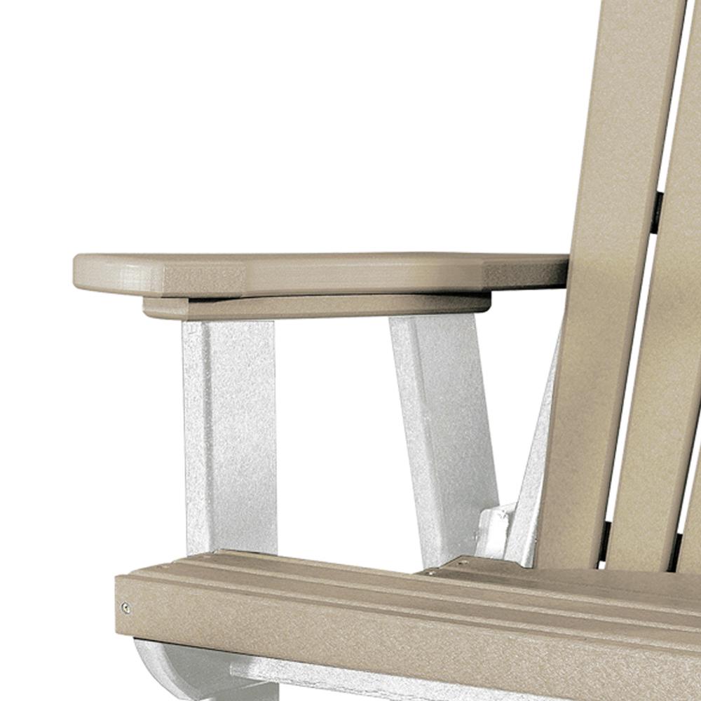 OS Home and Office Model 516WWWT-K Double Balcony Height Glider with Center Table in Weatherwood and White. Picture 8