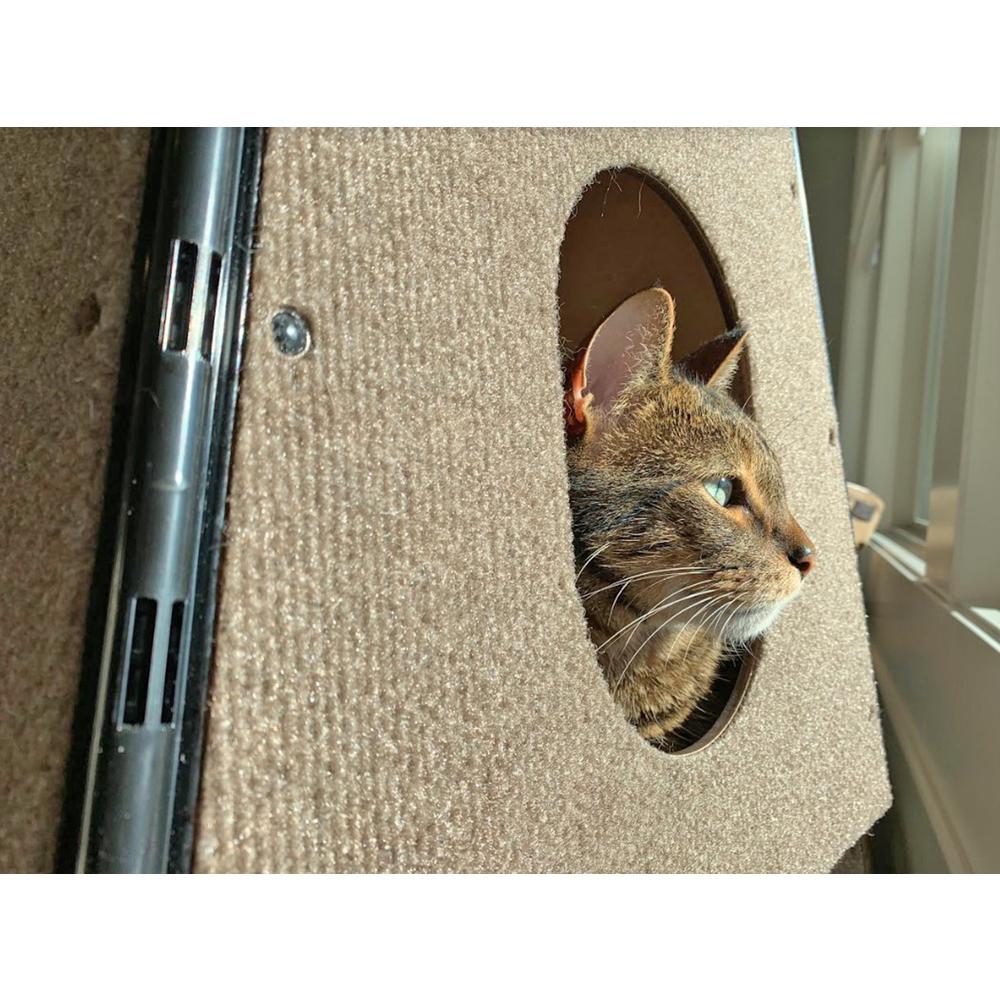 Happystack Cat Tower Model HS3SQTAN1 Pyramid Design in Tan Indoor/Outdoor Carpet. Picture 7