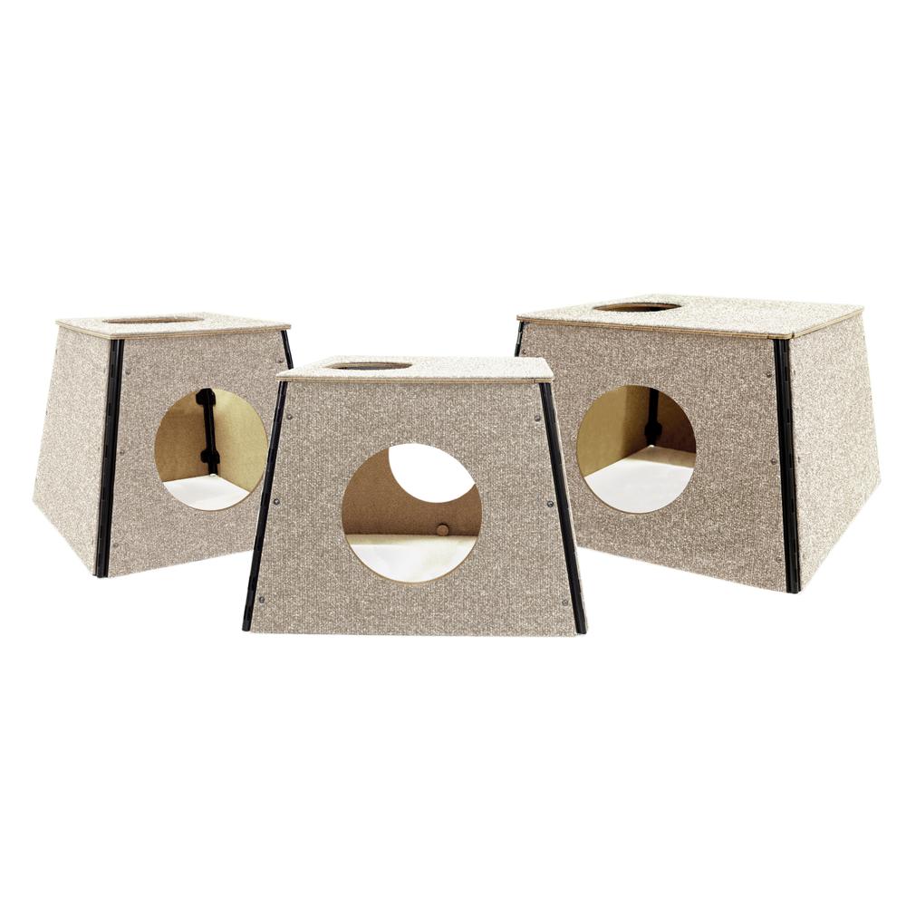 Happystack Cat Tower Model HS3SQTANLG Pyramid Style in Tan Indoor/Outdoor Carpet for Large Cats. Picture 5