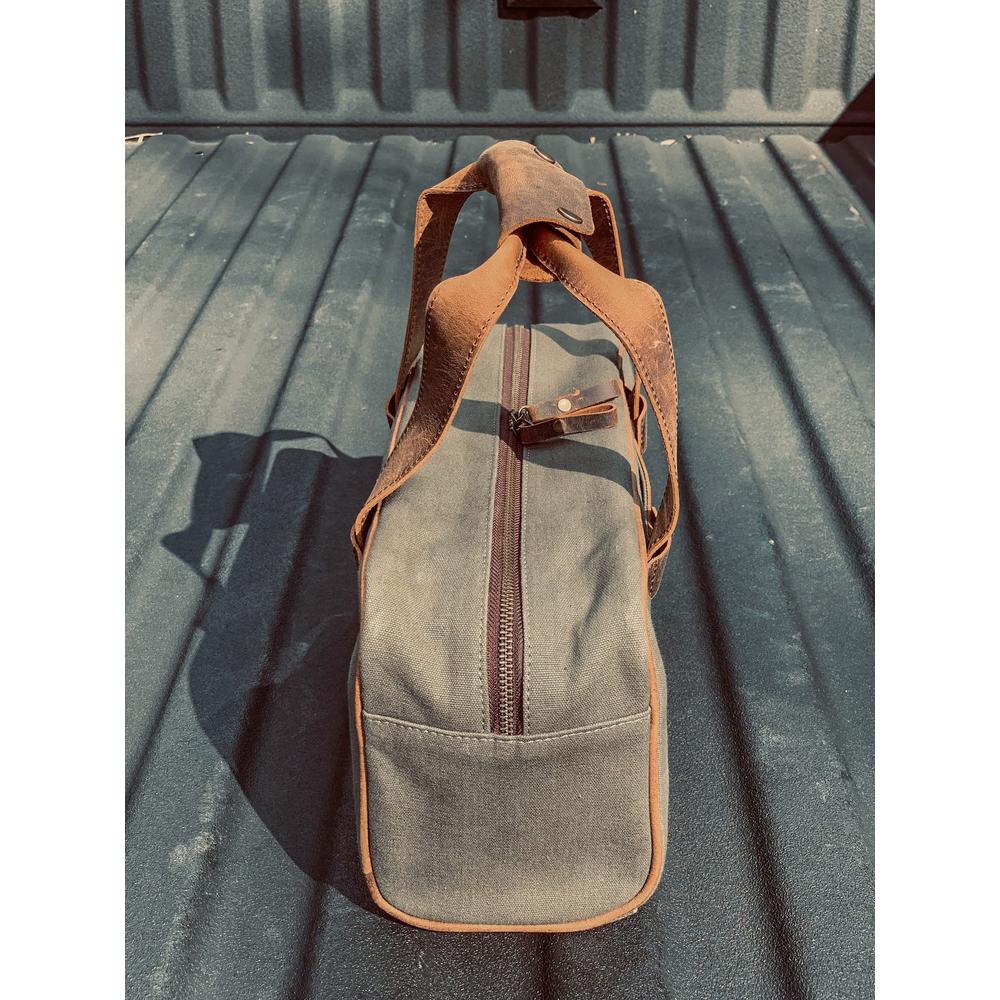 Canvas and Leather Ammo Bag. Picture 6