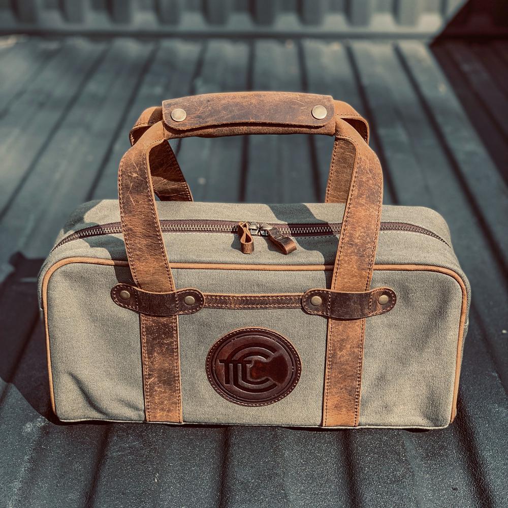 Canvas and Leather Ammo Bag. Picture 8