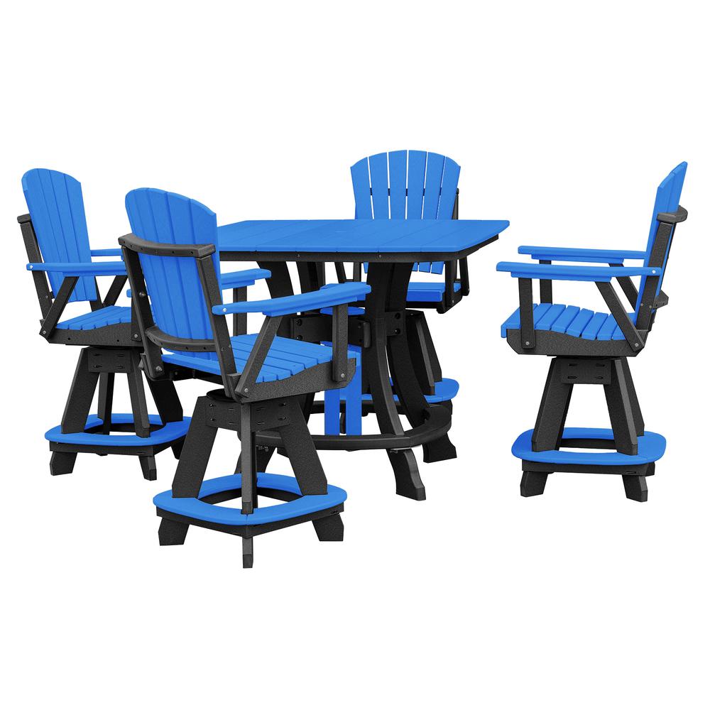 OS Home and Office Model 44S-C-BBK Counter Height Square Table in Blue with Black Base. Picture 6