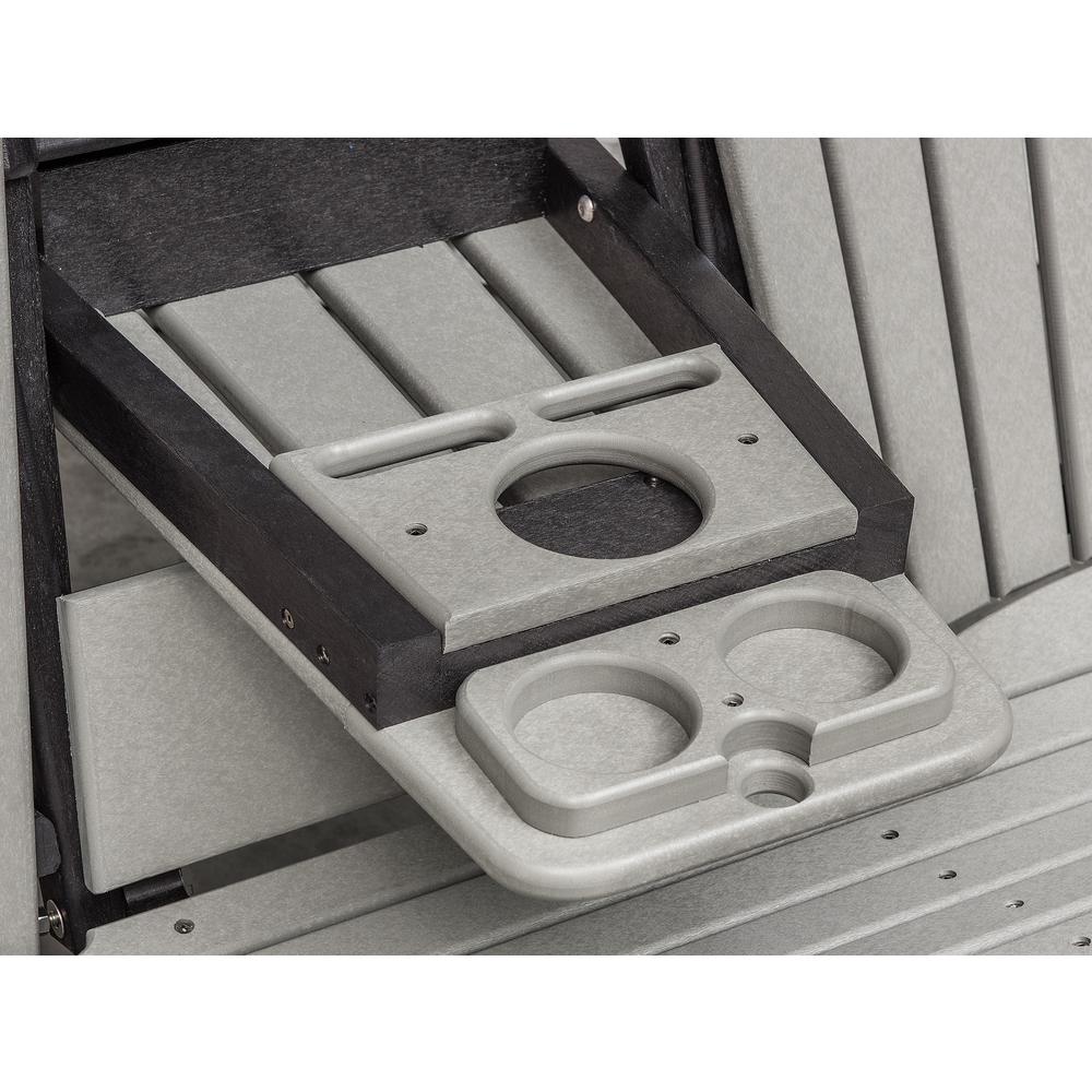 Two Seat Fan Back Glider with Drop Down Table/Cup Holder in Light Gray. Picture 5