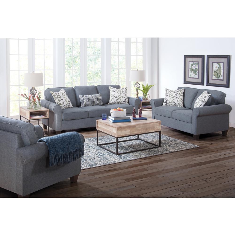 American Furniture Classics Blue Fabric Oversized Chair /w Rolled Arms. Picture 6