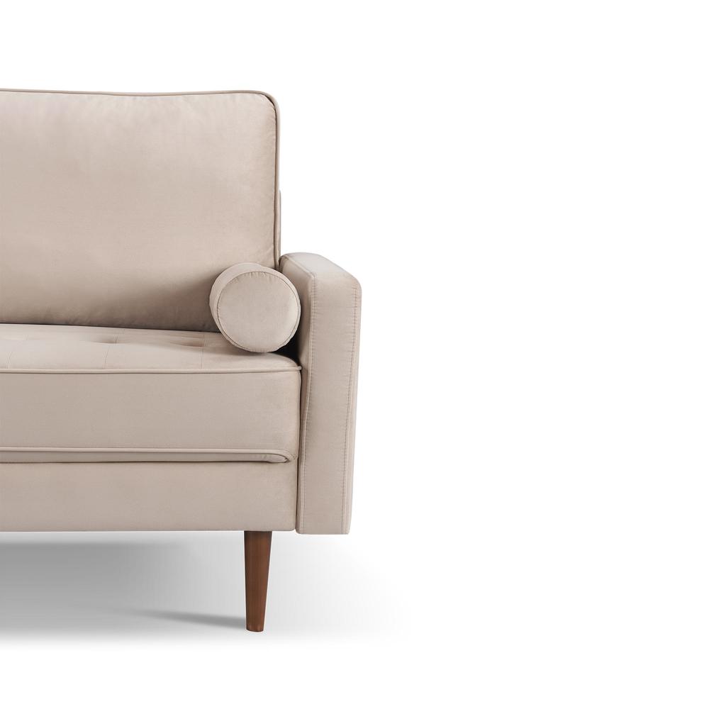 69 Inch Wide Upholstered Two Cushion Sofa with Bolster Pillows. Picture 13