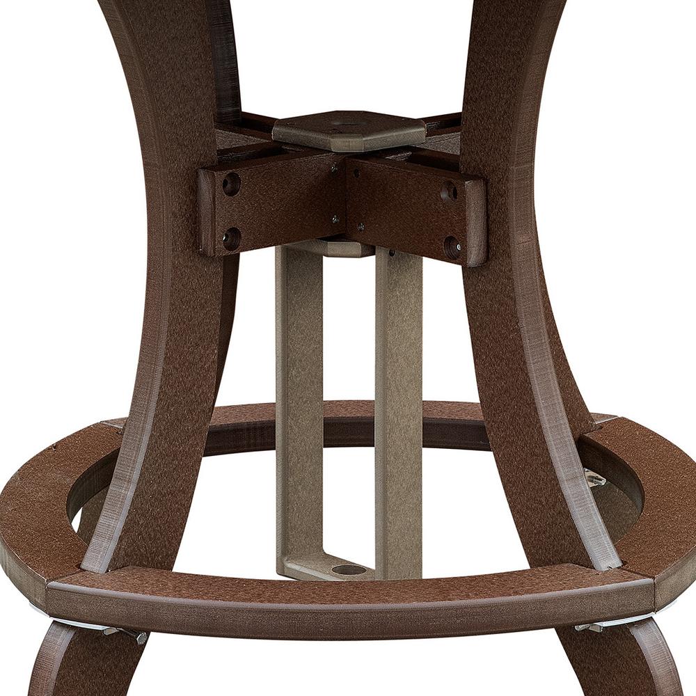OS Home and Office Model 44R-C-WWTB Counter Height Round Table in Weatherwood with Tudor Brown Base. Picture 2