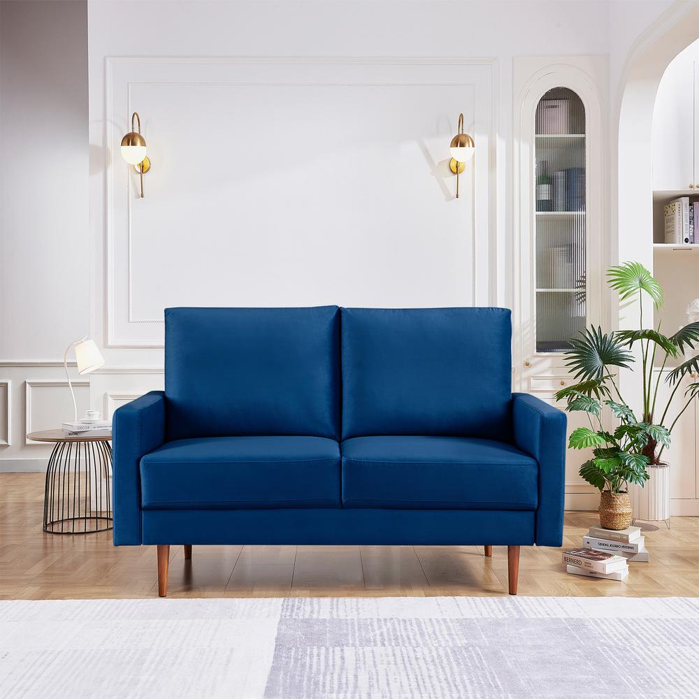 57 Inch Wide Upholstered Two Cushion Loveseat with Square Arms. Picture 10