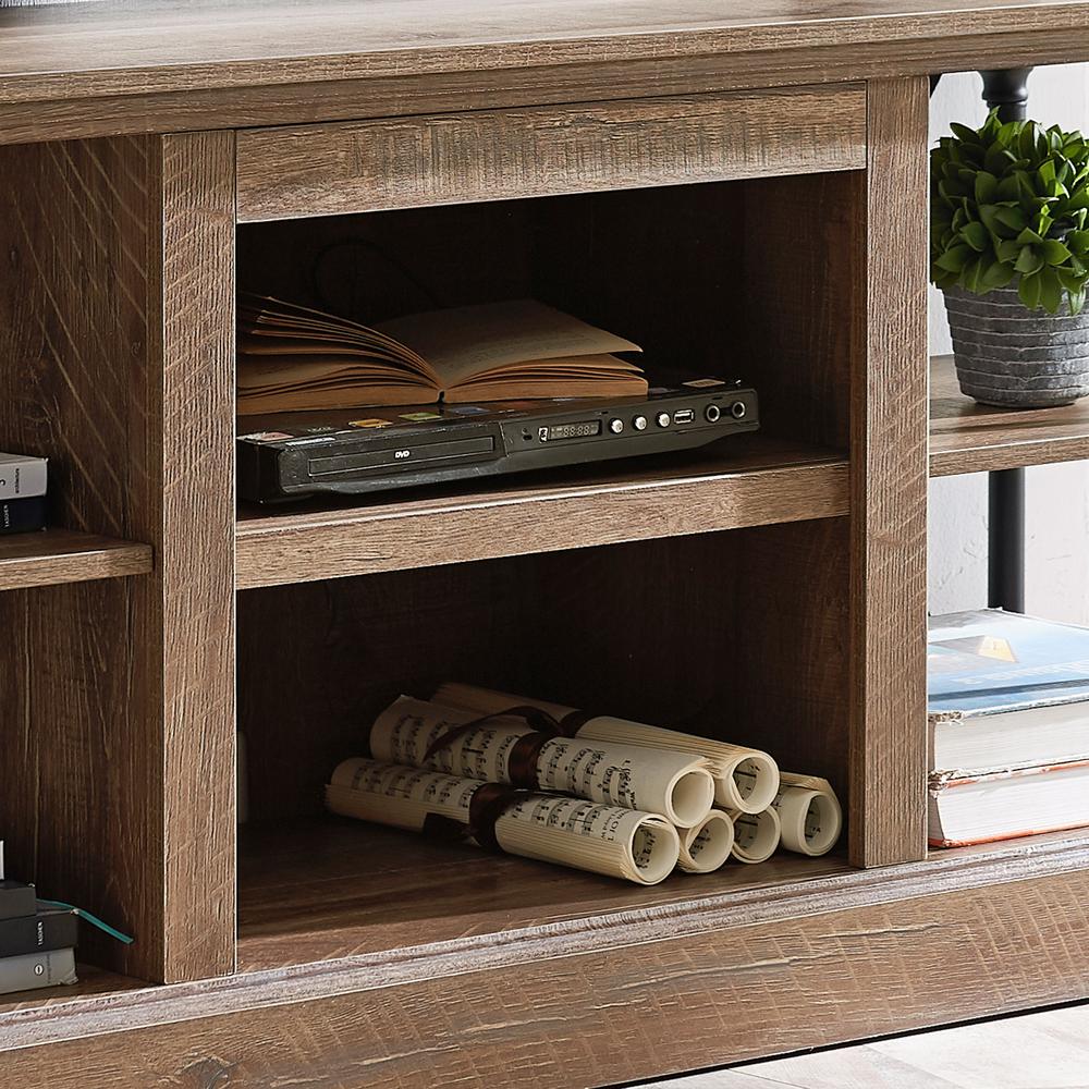 OS Home Model 6592 Contemporary Architecture Media Console in Rough Sawn Birch Finish.. Picture 6