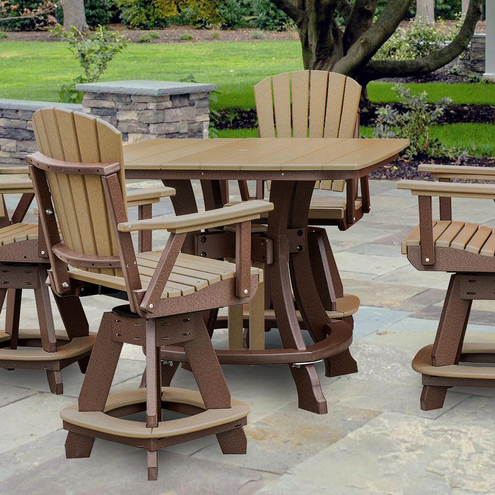 OS Home and Office Model 44S-C-CTB Counter Height Square Table in Cedar with Tudor Brown Base. Picture 4
