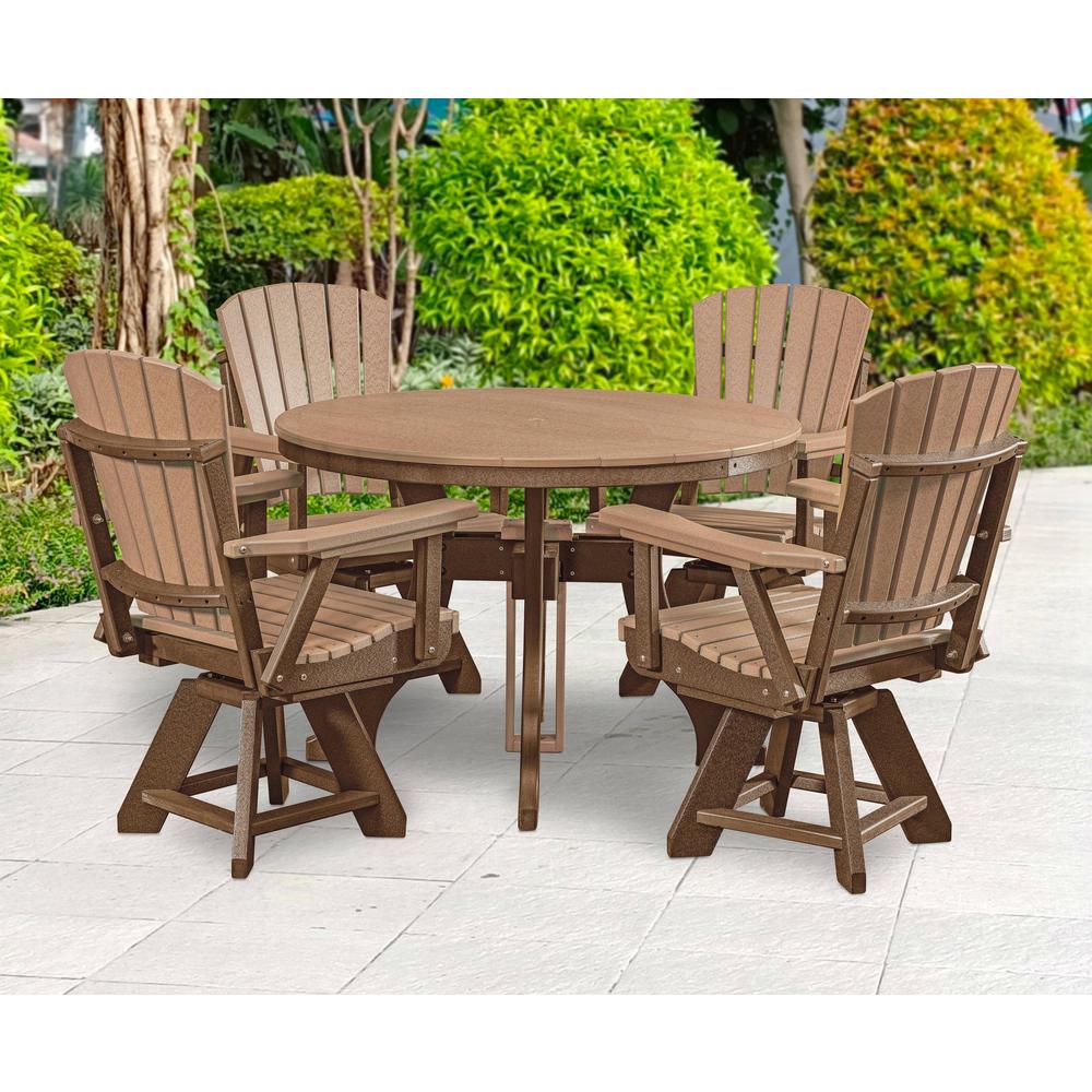 Dining Height Swivel Arm Chair in Cedar with a Tudor Brown Base. Picture 6