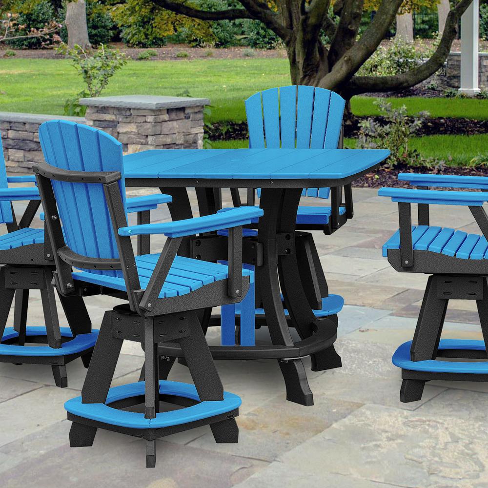 OS Home and Office Model 44S-C-BBK Counter Height Square Table in Blue with Black Base. Picture 5