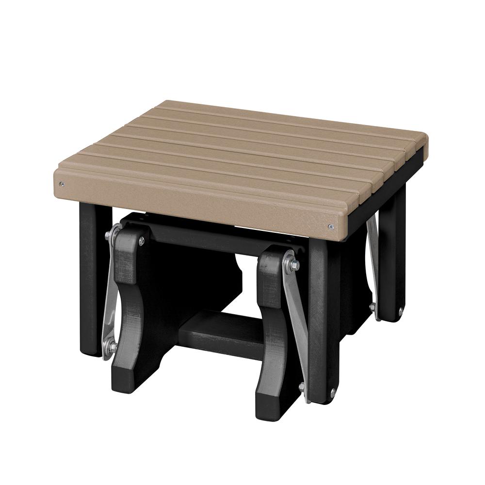 Gliding Ottoman in Weatherwood and Black. Picture 1