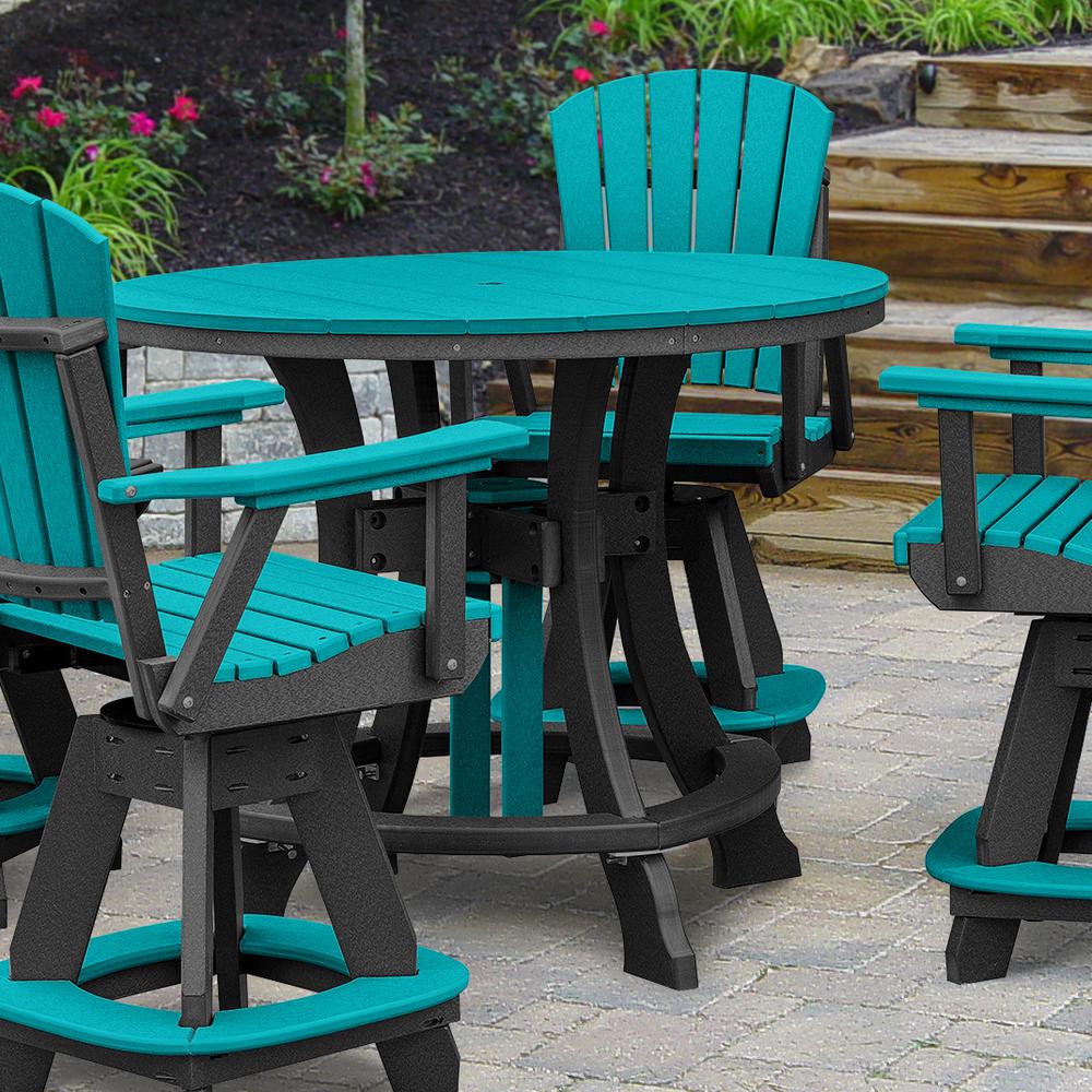 OS Home and Office Model 130-C-ARB Counter Height Swivel Arm Chair in Aruba Blue on a Black Base. Picture 6