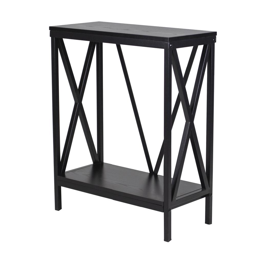 20 Gallon Steel X-Frame Aquarium Stand, with lower shelf, Black. Picture 1