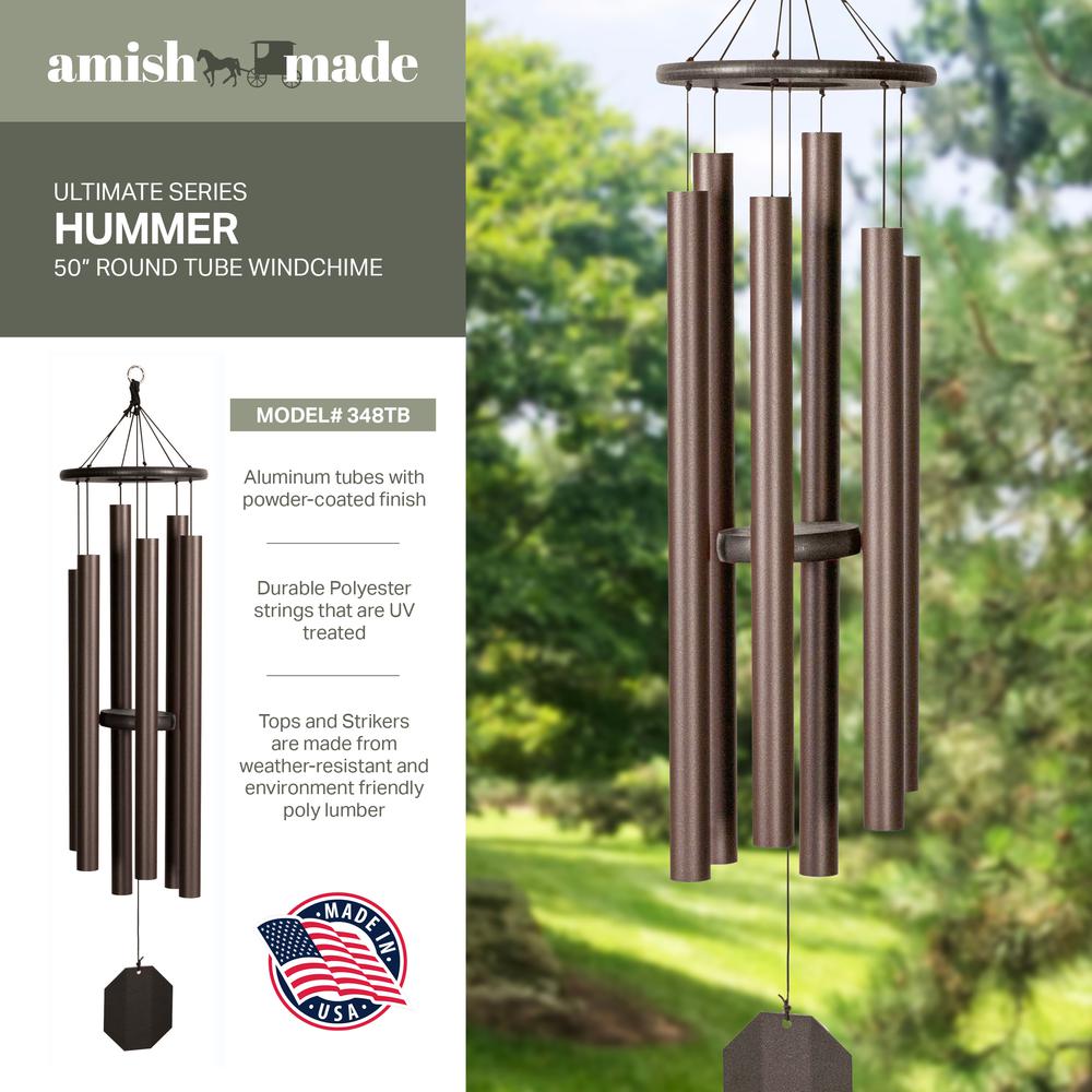 Wind Chime made with powder coated Aluminum tubes in Terra. Picture 3