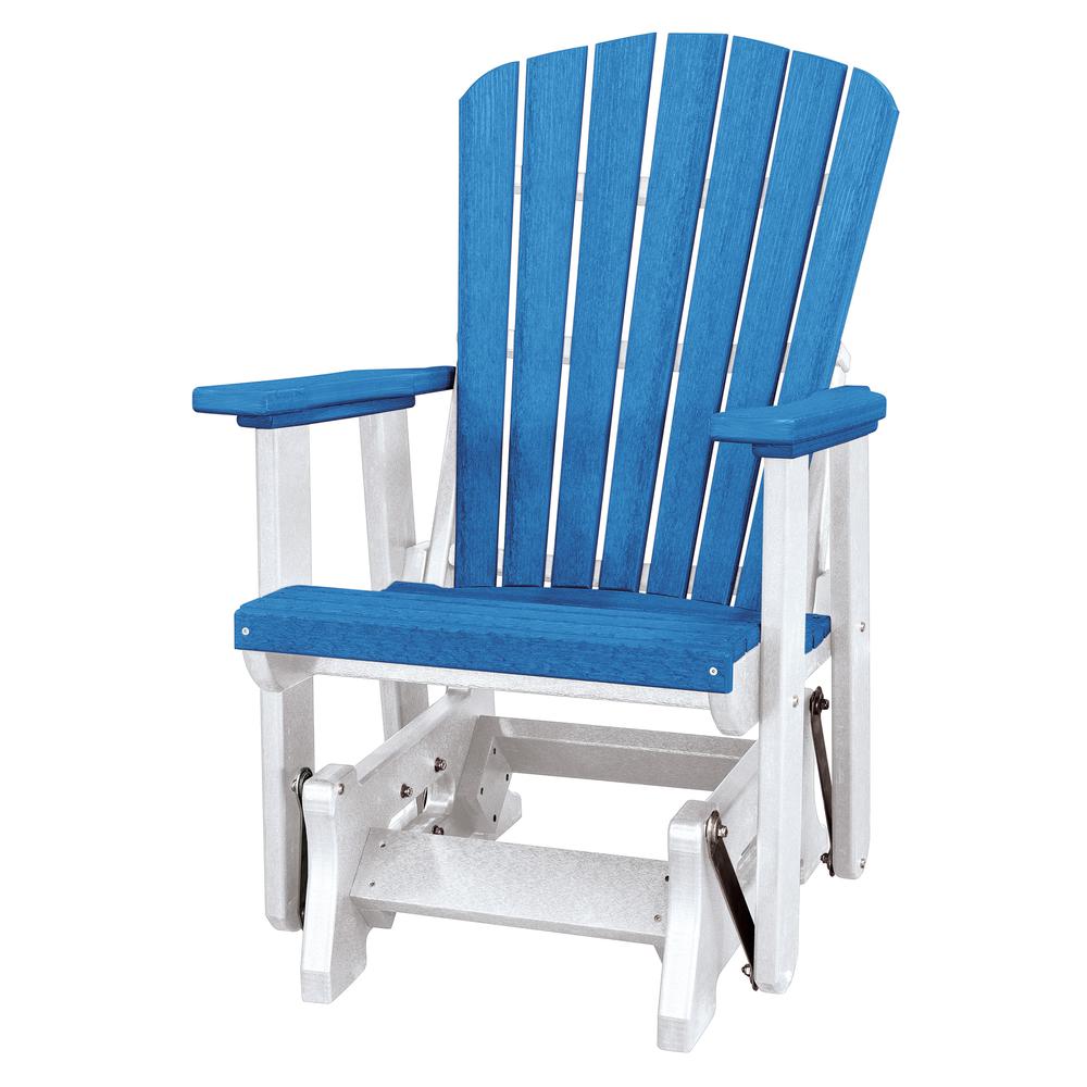 Fan Back Glider Made in the USA- Blue, White. Picture 1