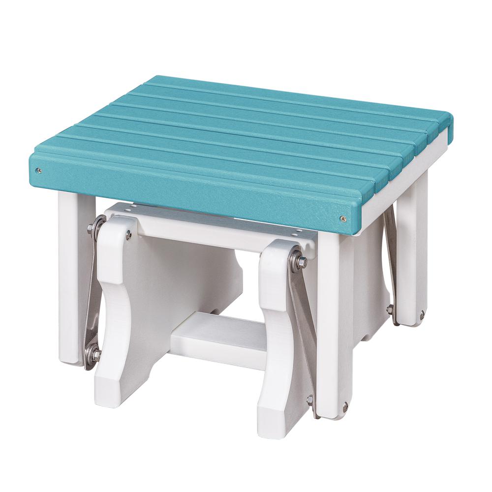 Gliding Ottoman in Aruba Blue and White. Picture 1
