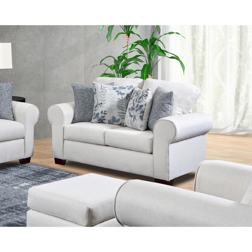 Living Room Pembroke Loveseat with Four Throw Pillows. Picture 10