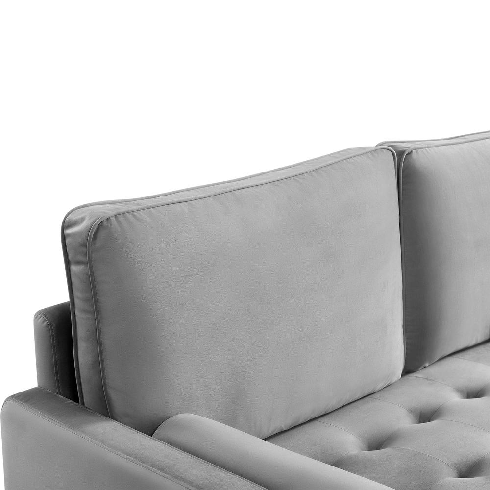 57 Inch Wide Upholstered Two Cushion Loveseat with Bolster Pillows. Picture 9