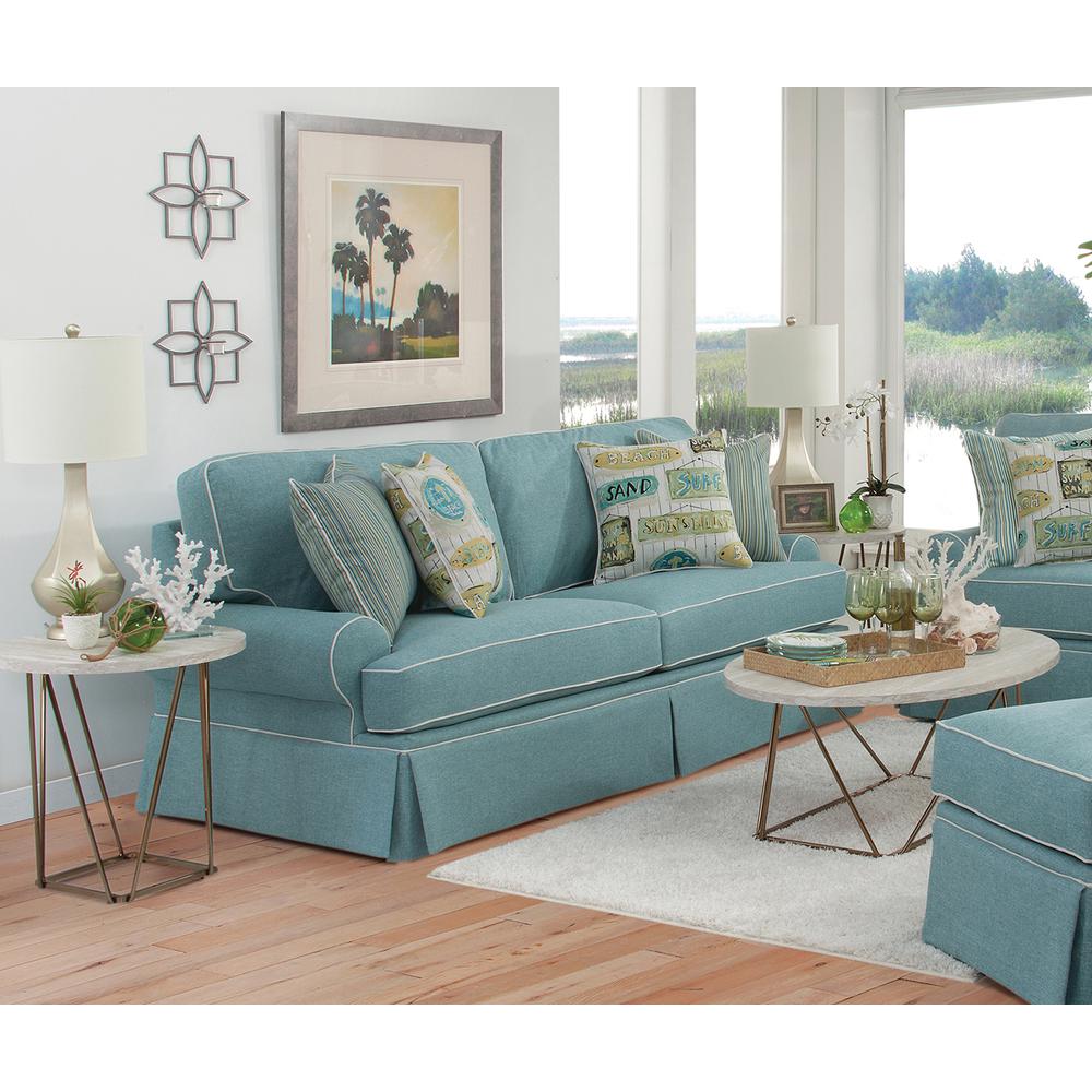 American Furniture Classics Sleeper Sofa with Four Accent Pillows. Picture 7