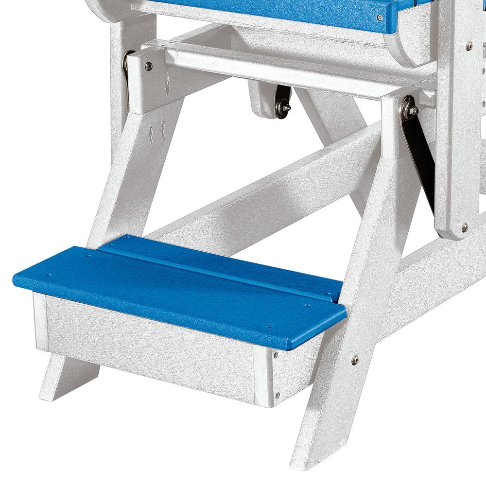 Fan Back Balcony Glider Made in the USA- Blue, White. Picture 5