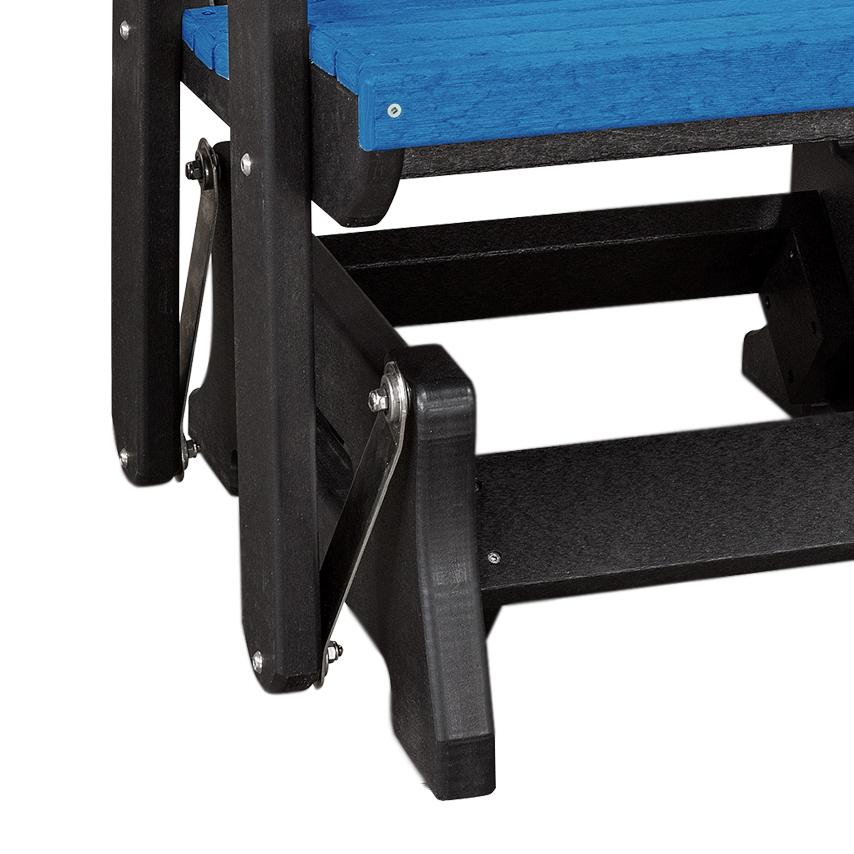 OS Home and Office Model 515BBK Fan Back Glider in Blue with a Black Base, Made in the USA. Picture 5