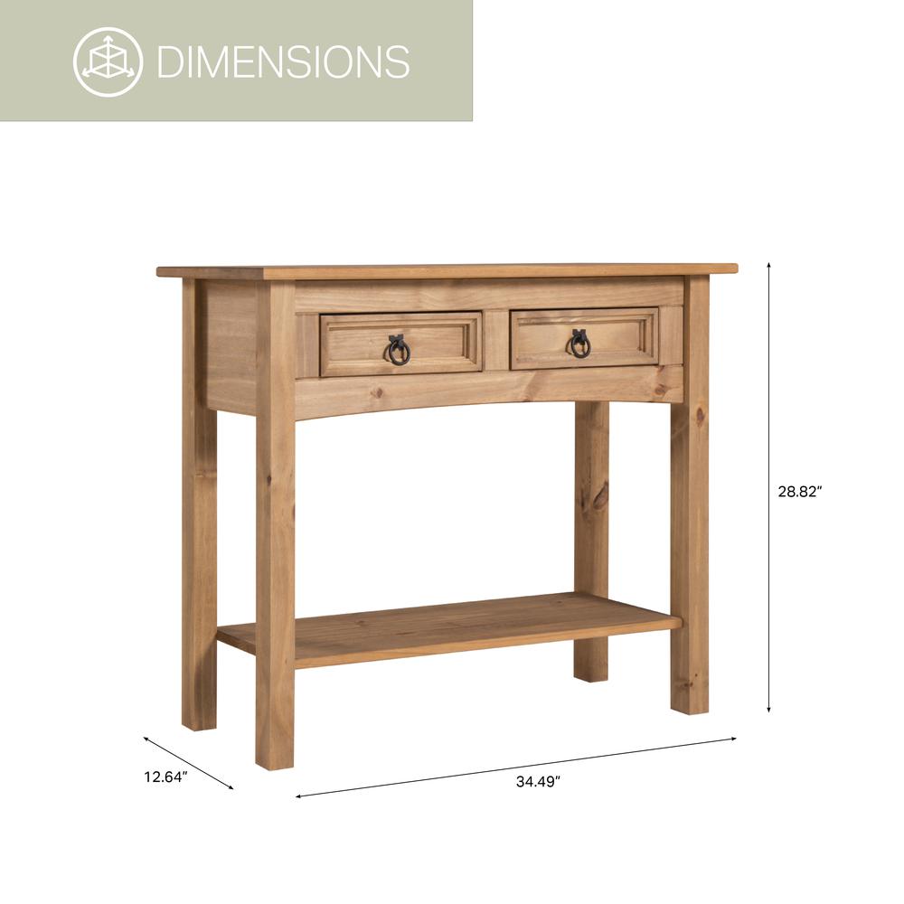 Model COR934 Cottage Series Solid Wood Hall Table in Corona Brown. Picture 2